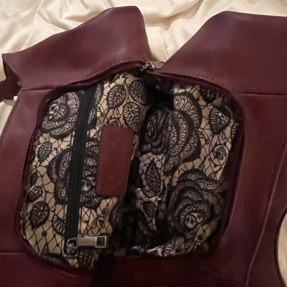 Carlos by Carlos Santana Burgundy Studded Bag